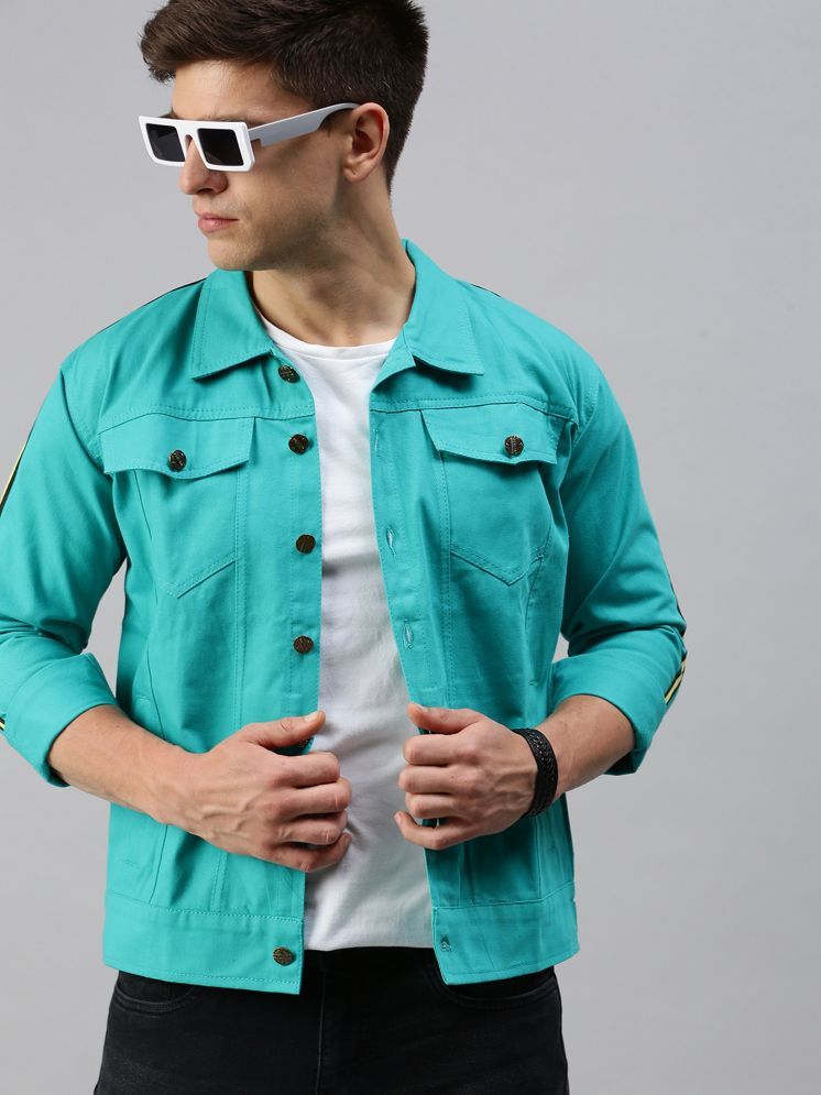     			VOXATI Denim Men's Denim Jacket - Turquoise ( Pack of 1 )