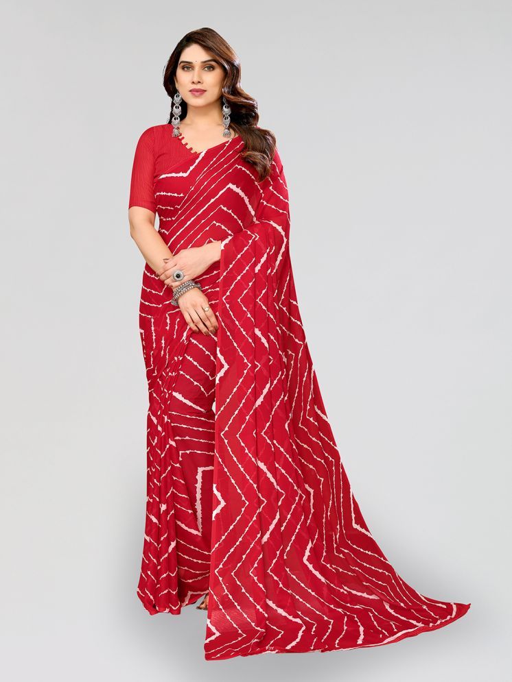     			ANAND SAREES Pack of 1 Georgette Printed Saree With Blouse Piece ( Red )