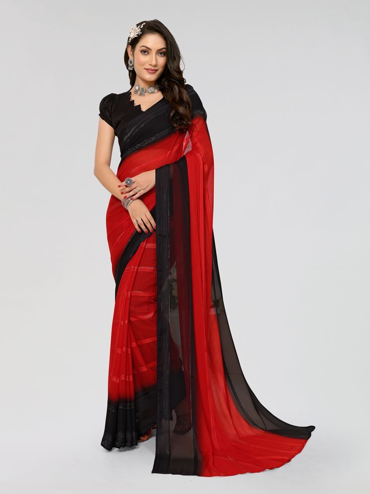     			ANAND SAREES Pack of 1 Georgette Dyed Saree With Blouse Piece ( Red )