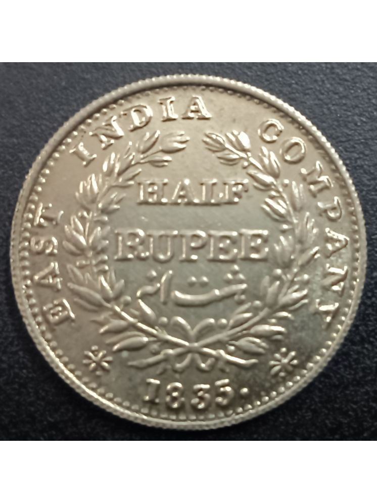     			British India Half Rupee1835 William Silver Coin