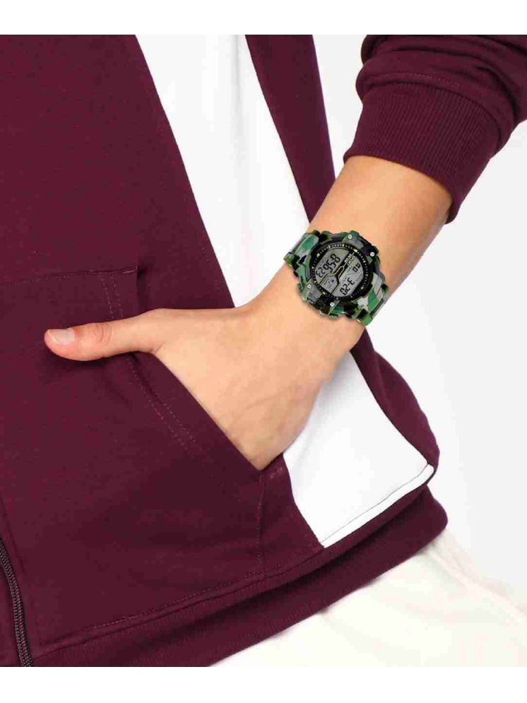     			DECLASSE Green PU Digital Men's Watch