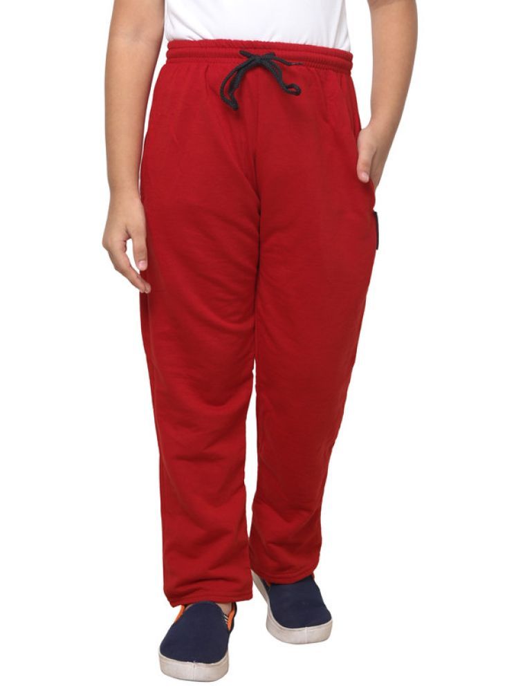     			IndiWeaves Pack of 1 Boys Fleece Trackpant ( Red )