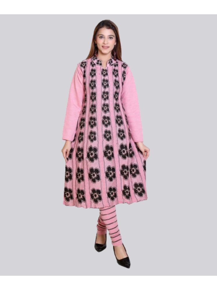     			Japroz Pack of 1 Acrylic Embellished Flared Women's Kurti - ( Pink )