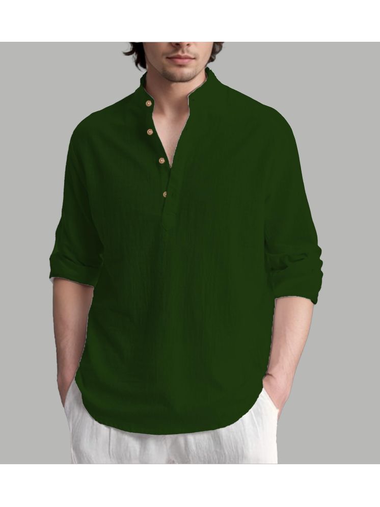     			Apektra Green Cotton Blend Men's Shirt Style Kurta ( Pack of 1 )