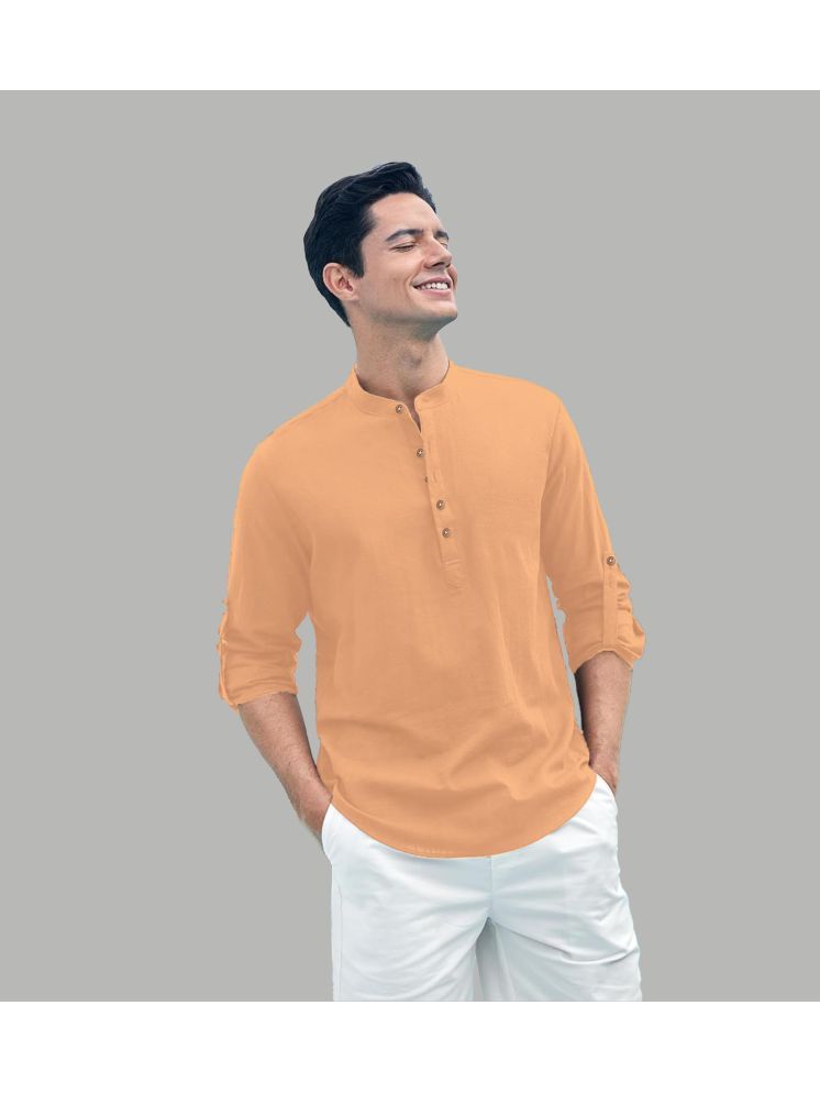     			Apektra Orange Cotton Blend Men's Shirt Style Kurta ( Pack of 1 )