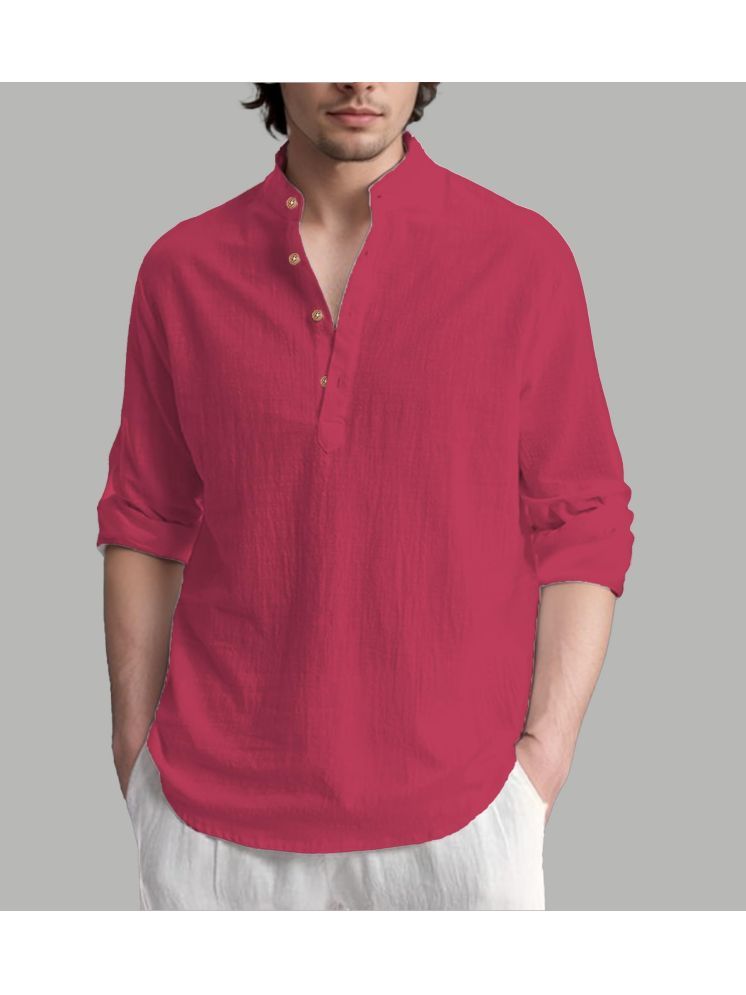     			Apektra Pink Cotton Blend Men's Shirt Style Kurta ( Pack of 1 )