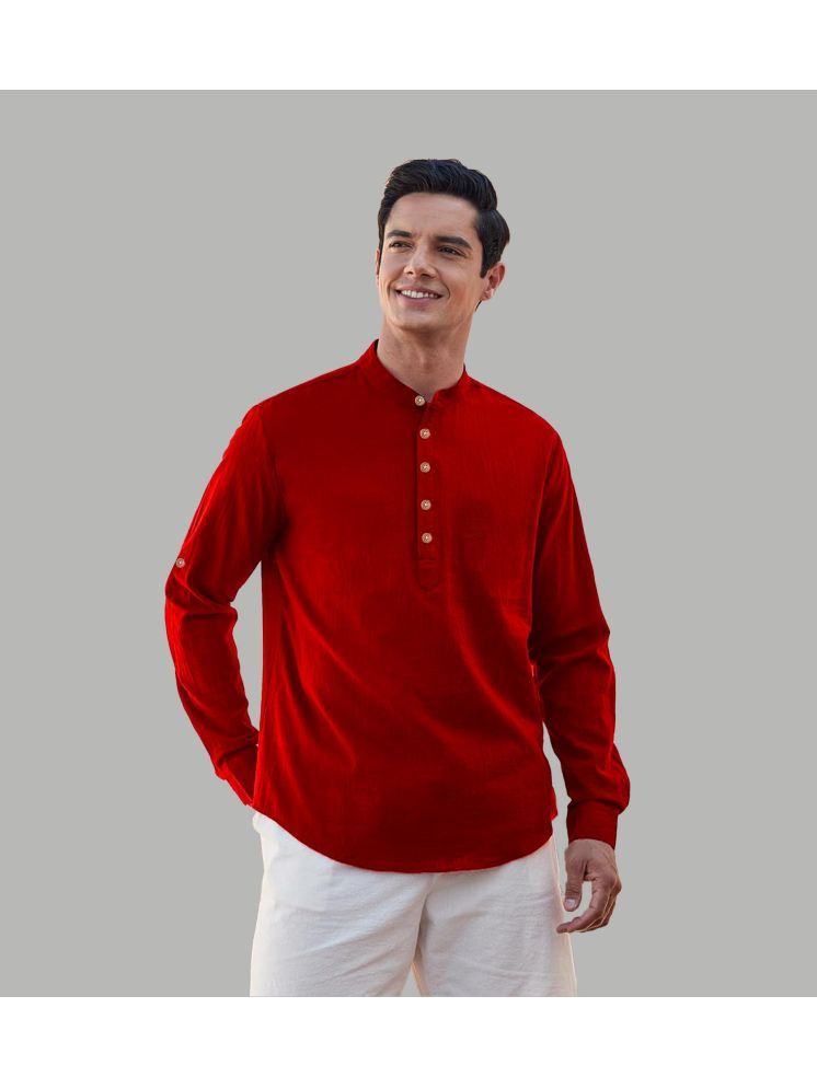     			Apektra Red Cotton Blend Men's Shirt Style Kurta ( Pack of 1 )