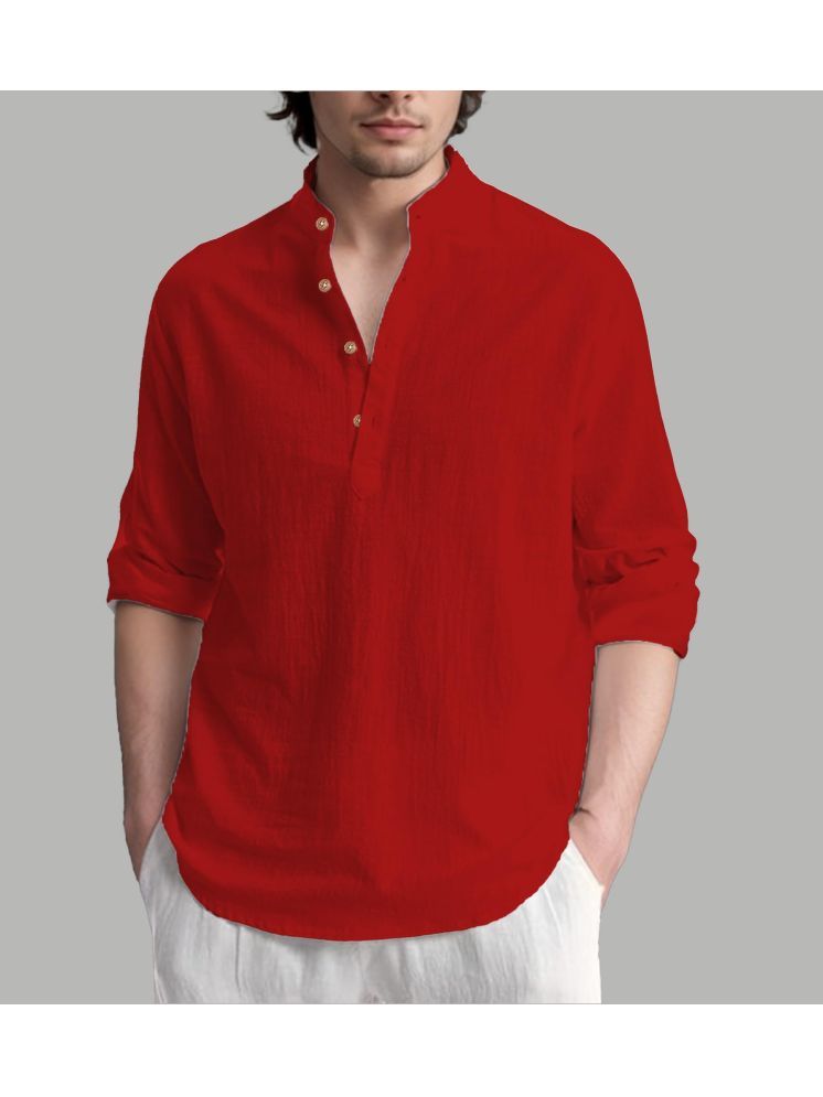     			Apektra Red Cotton Blend Men's Shirt Style Kurta ( Pack of 1 )