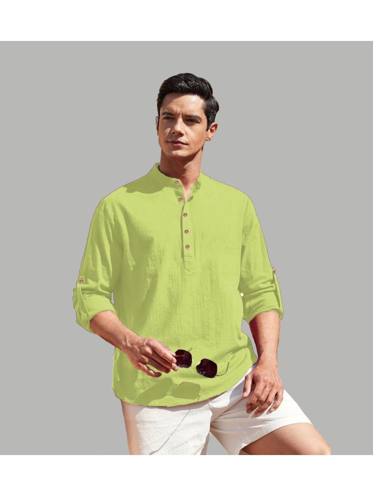     			Apektra Sea Green Cotton Blend Men's Shirt Style Kurta ( Pack of 1 )