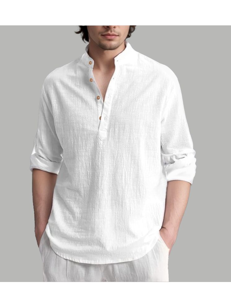     			Apektra WHite Cotton Blend Men's Shirt Style Kurta ( Pack of 1 )