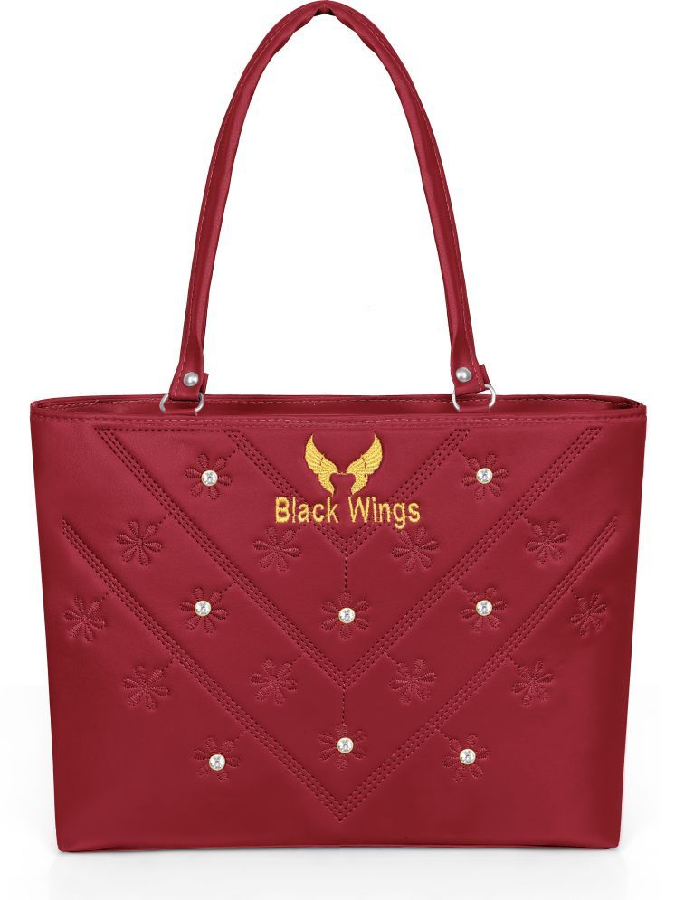     			BLACK WINGS Shoulder Bag PU Set of 1 ( Maroon )