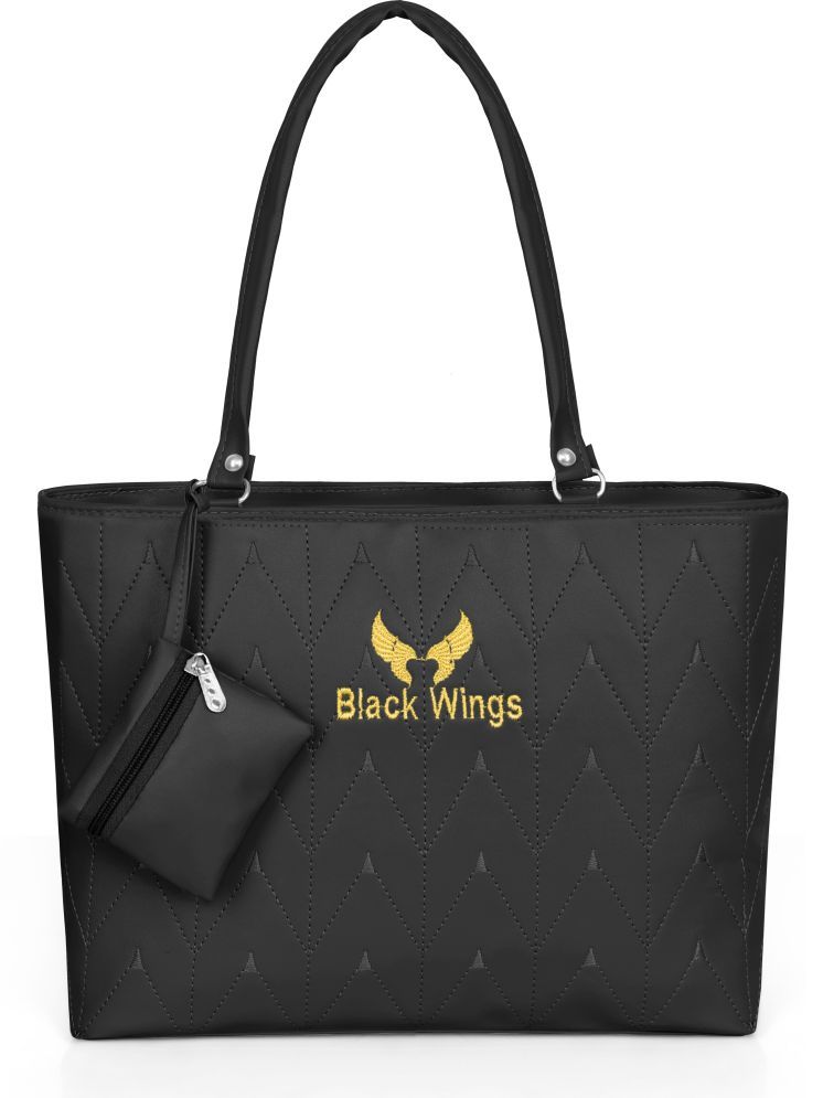     			BLACK WINGS Shoulder Bag PU Set of 1 ( Black )