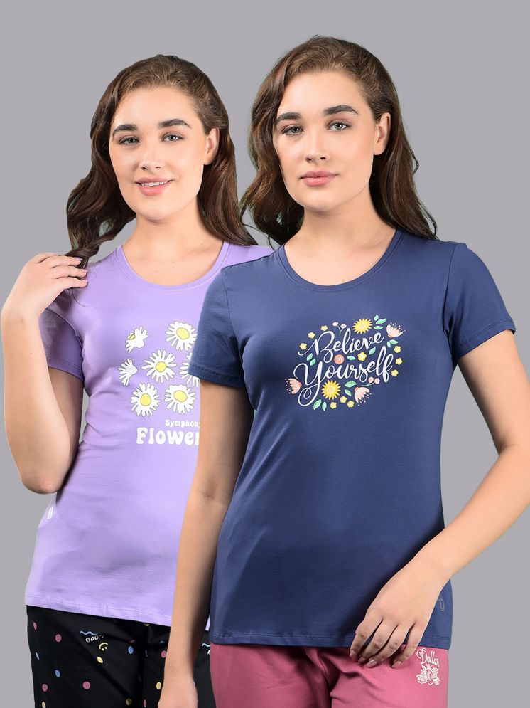     			Dollar Multi Cotton Blend Tees - Pack of 2