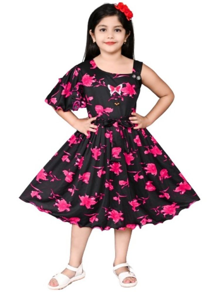     			SM glob Cotton Blend Fit And Flare Dress For Girls ( Pack of 1 , Pink )