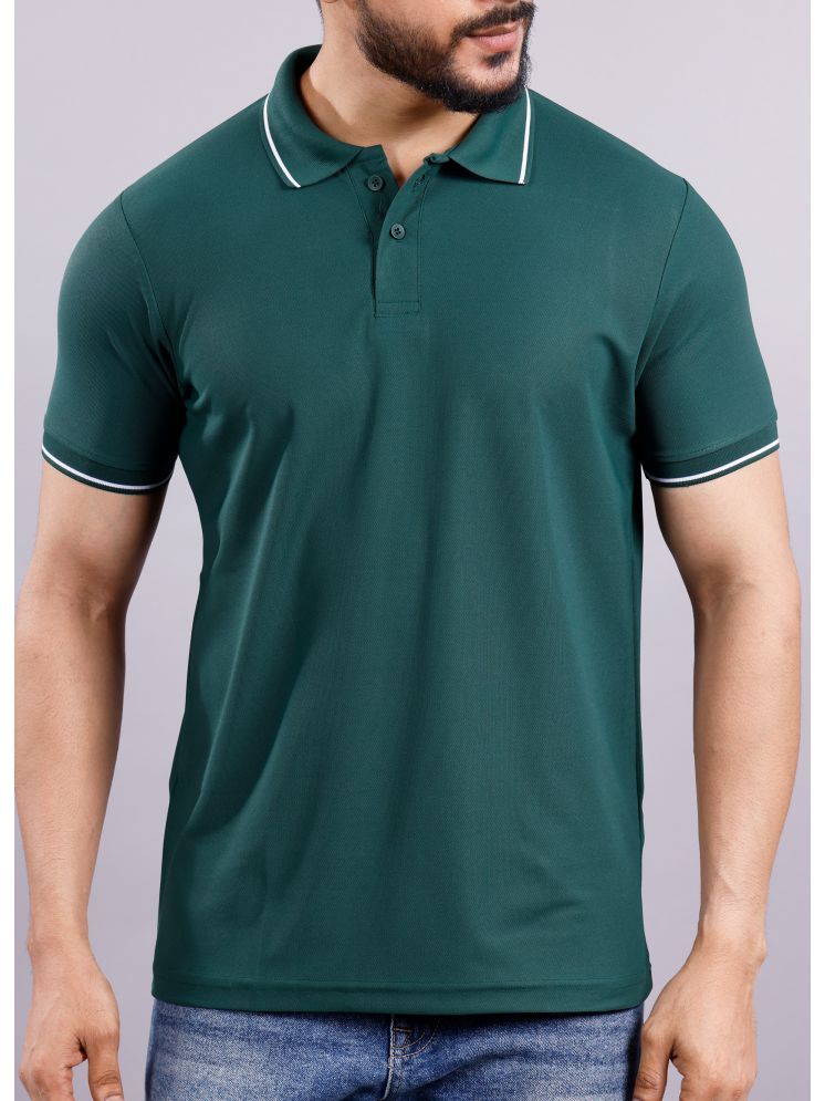     			Supersquad Pack of 1 Cotton Blend Regular Fit Solid Half Sleeves Men's Polo T Shirt ( Dark Green )