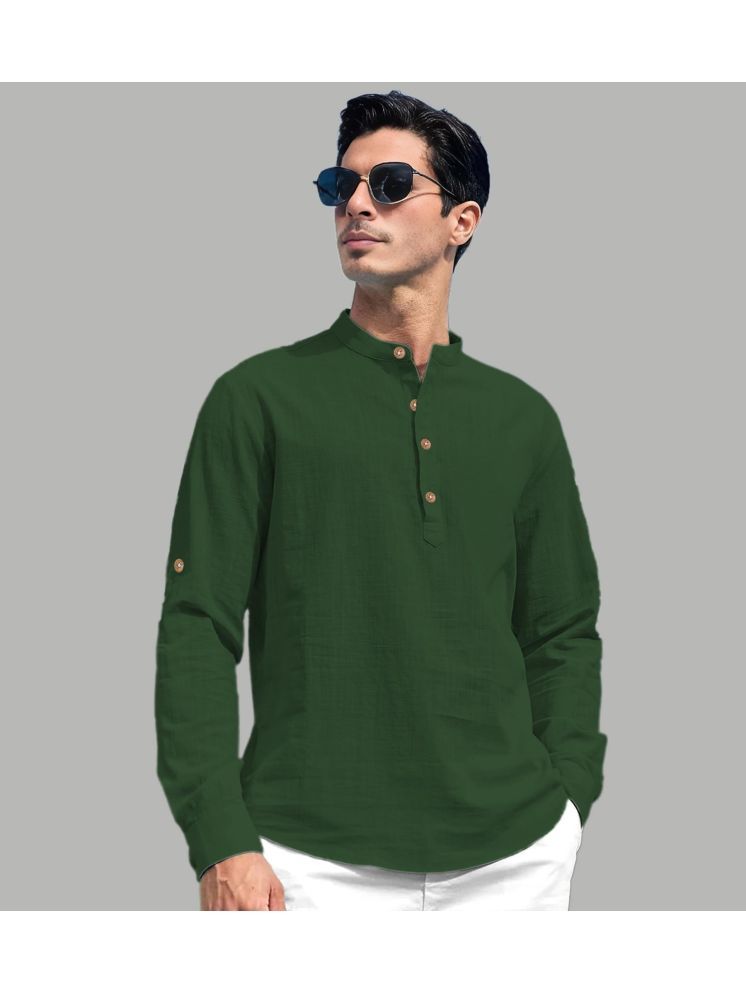     			UNI VIBE Green Cotton Blend Men's Regular Kurta ( Pack of 1 )