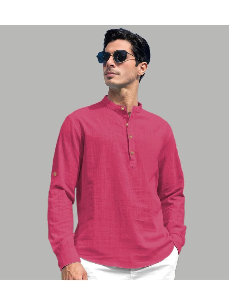     			UNI VIBE Pink Cotton Blend Men's Regular Kurta ( Pack of 1 )