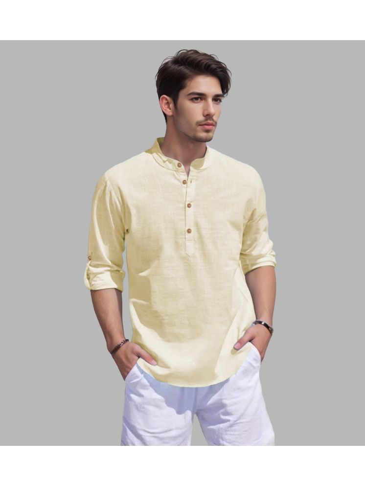     			Vida Loca Beige Cotton Blend Men's Shirt Style Kurta ( Pack of 1 )