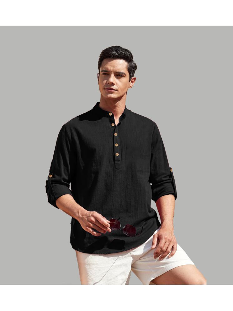     			Vida Loca Black Cotton Blend Men's Shirt Style Kurta ( Pack of 1 )