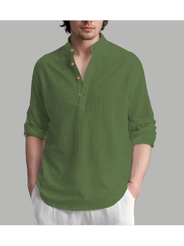     			Vida Loca Light Green Cotton Blend Men's Shirt Style Kurta ( Pack of 1 )