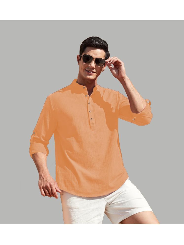     			Vida Loca Orange Cotton Blend Men's Shirt Style Kurta ( Pack of 1 )