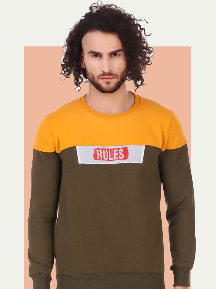     			DISTORTION CREW Fleece Round Neck Men's Sweatshirt - Yellow ( Pack of 1 )