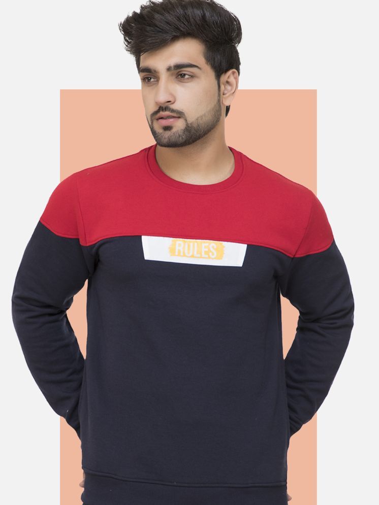     			DISTORTION CREW Fleece Round Neck Men's Sweatshirt - Navy Blue ( Pack of 1 )