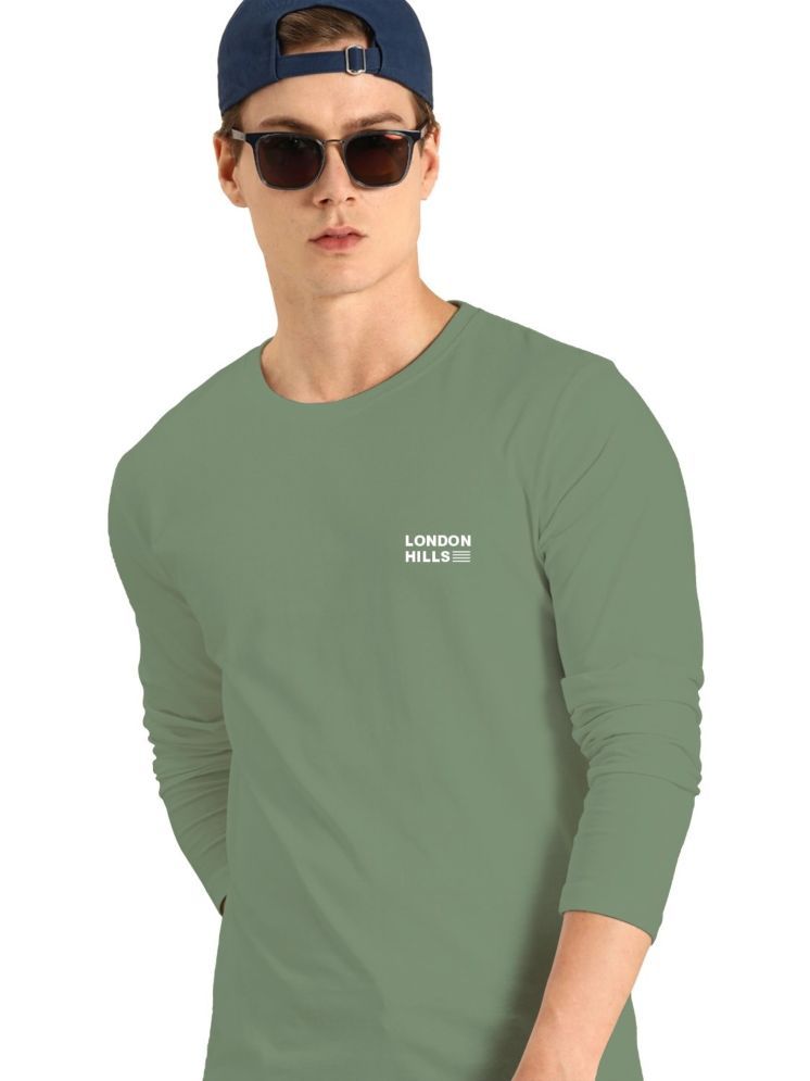     			LONDON HILLS Pack of 1 Cotton Blend Regular Fit Men's T-Shirt ( Green )