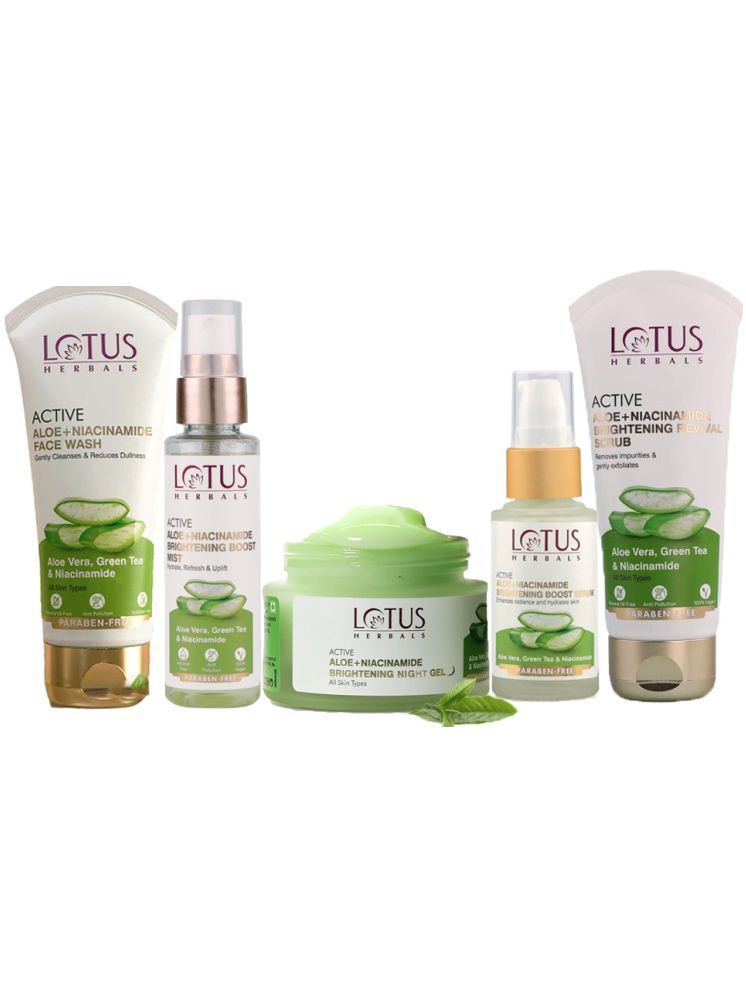     			Lotus Herbals Active Aloe Mist 50g ,Night Gel 50G,Facewash 100G,Scrub 100G,Serum 30ml (Pack of 5)