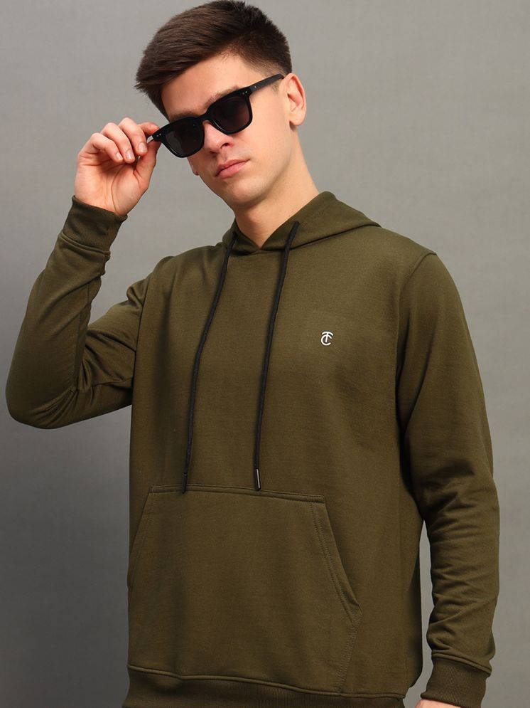     			THE CASUALS Cotton Blend Hooded Men's Sweatshirt - Coffee ( Pack of 1 )