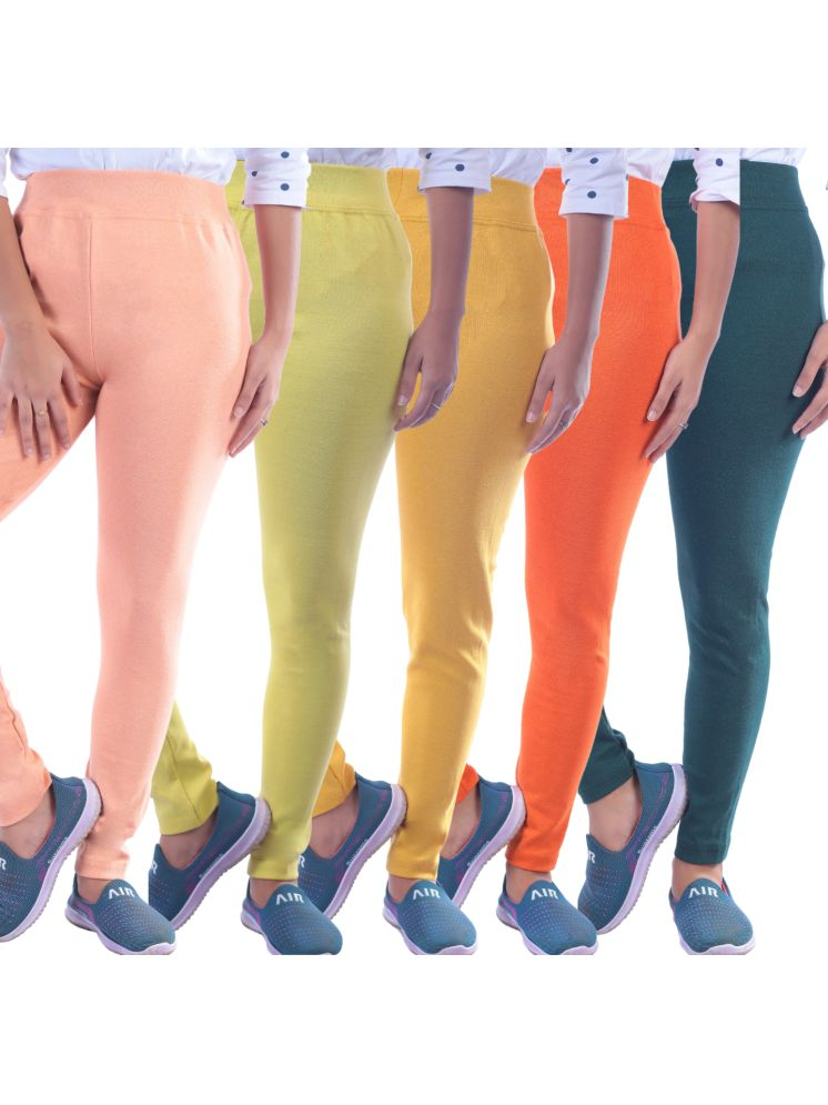     			KARARO JEGGINGS - Cotton Blend Skinny Fit Orange Women's Jeggings ( Pack of 5 )