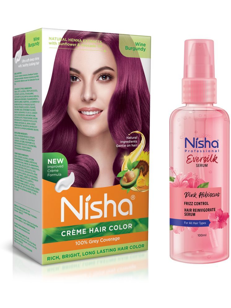     			Nisha Hair Color and Serum Paraben Free Permanent Hair Color 220 g Wine Red