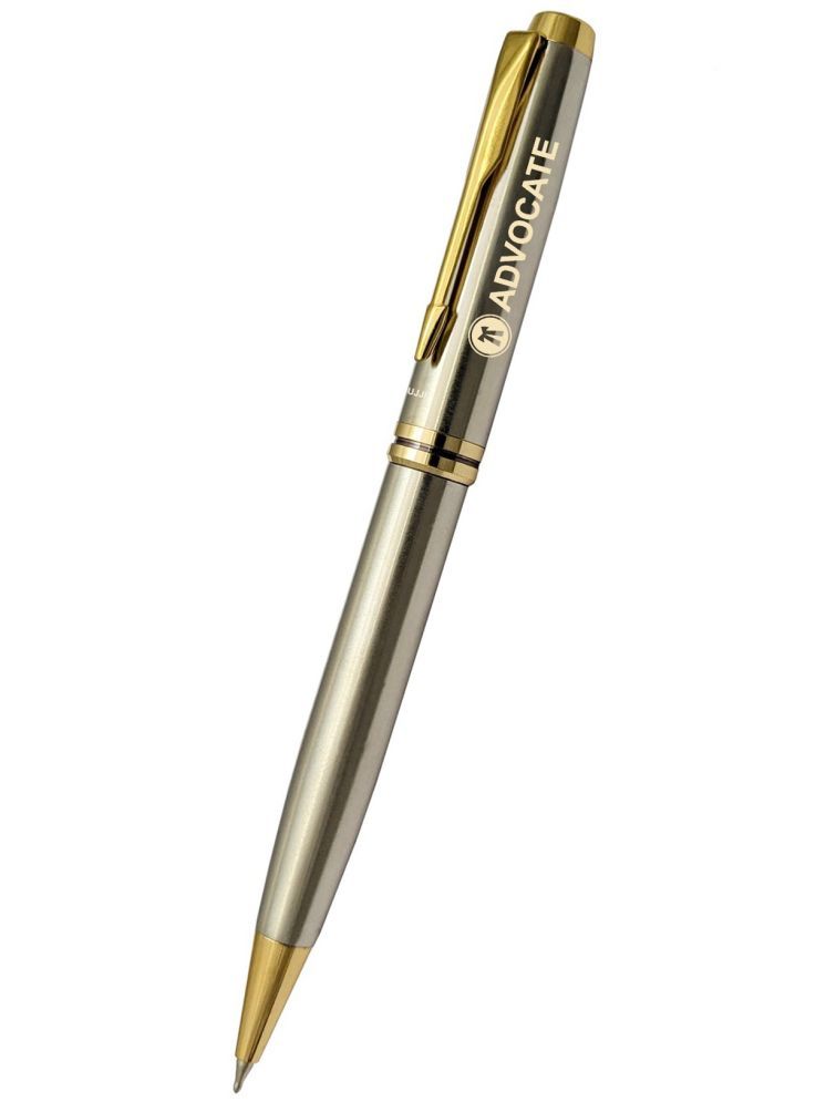     			UJJi Advocate Logo Dull Chrome Platted with Golden Part Ball Pen