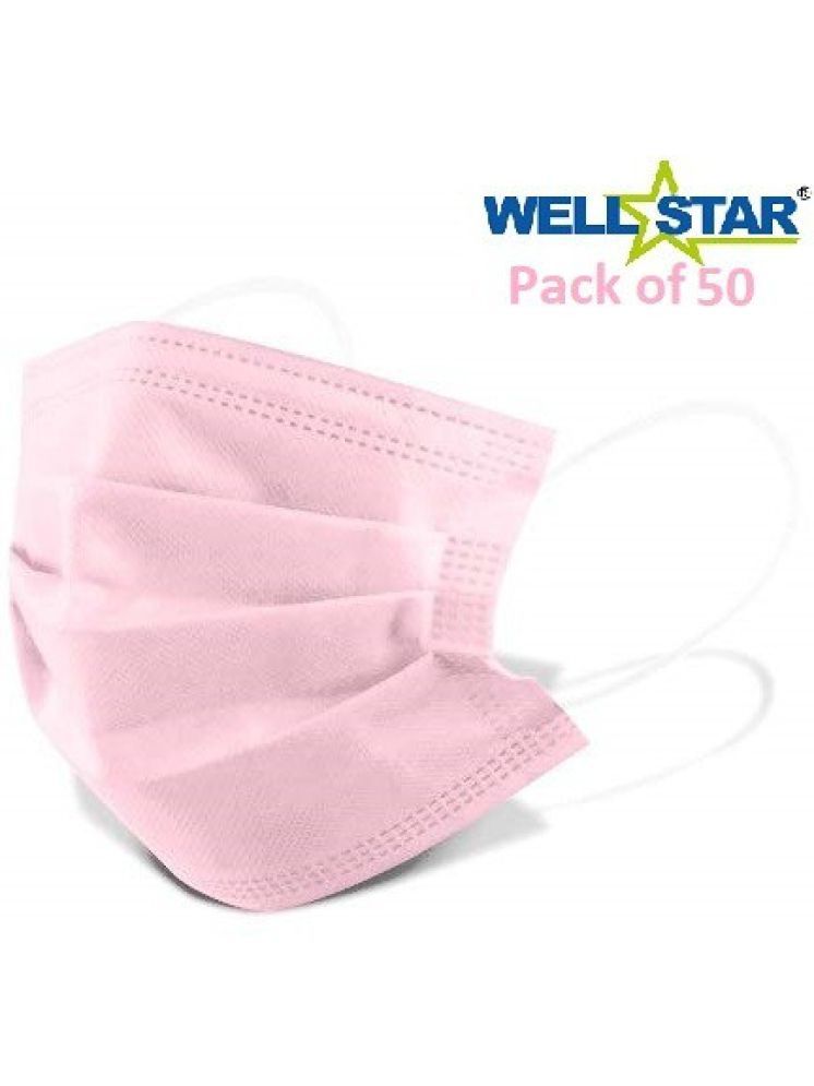     			Wellstar Pink 3 Ply Mask ( Pack of 50 )