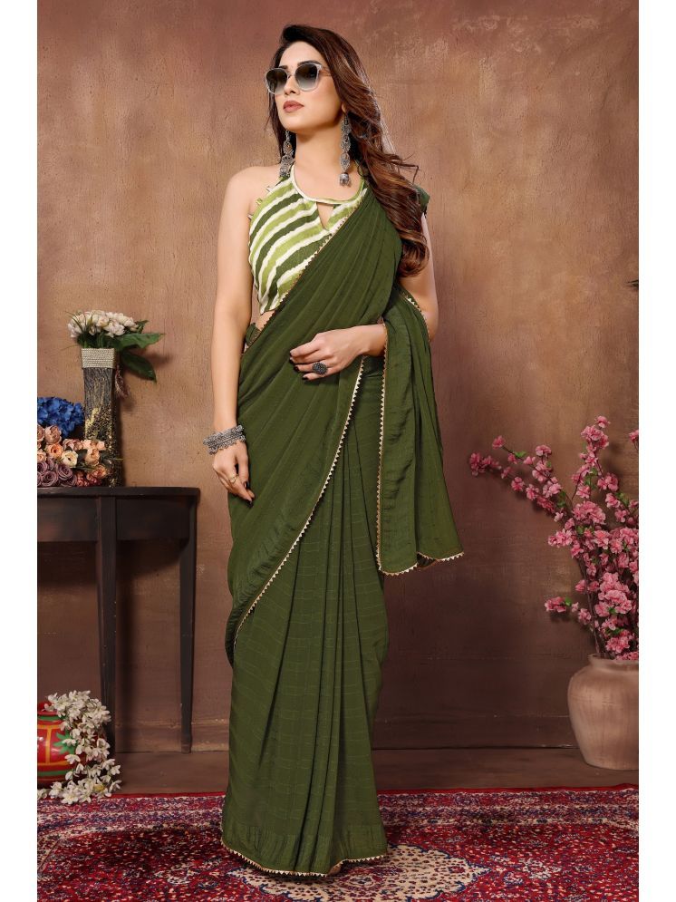     			Gazal Fashions Pack of 1 Georgette Printed Saree With Blouse Piece ( Green )