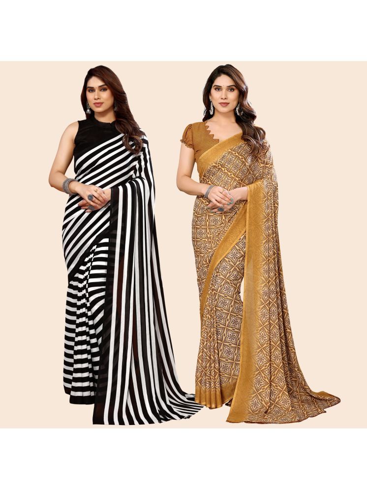     			Kashvi Sarees Pack of 2 Georgette Printed Saree With Blouse Piece ( Multicolor )