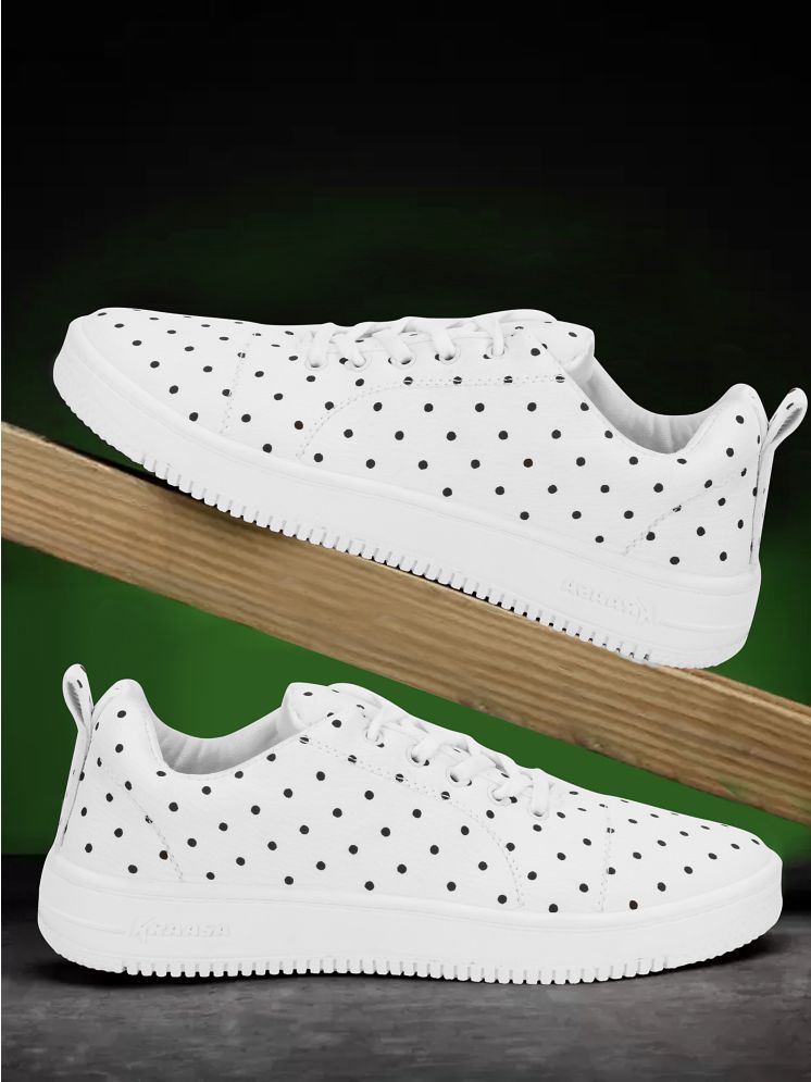     			Kraasa White Women's Sneakers