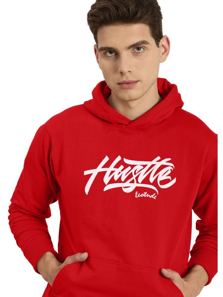     			Leotude Fleece Hooded Men's Sweatshirt - Red ( Pack of 1 )