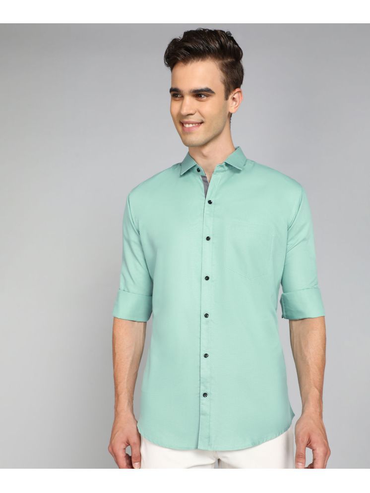     			VTEXX Cotton Blend Regular Fit Solids Full Sleeves Men's Casual Shirt - Sea Green ( Pack of 1 )