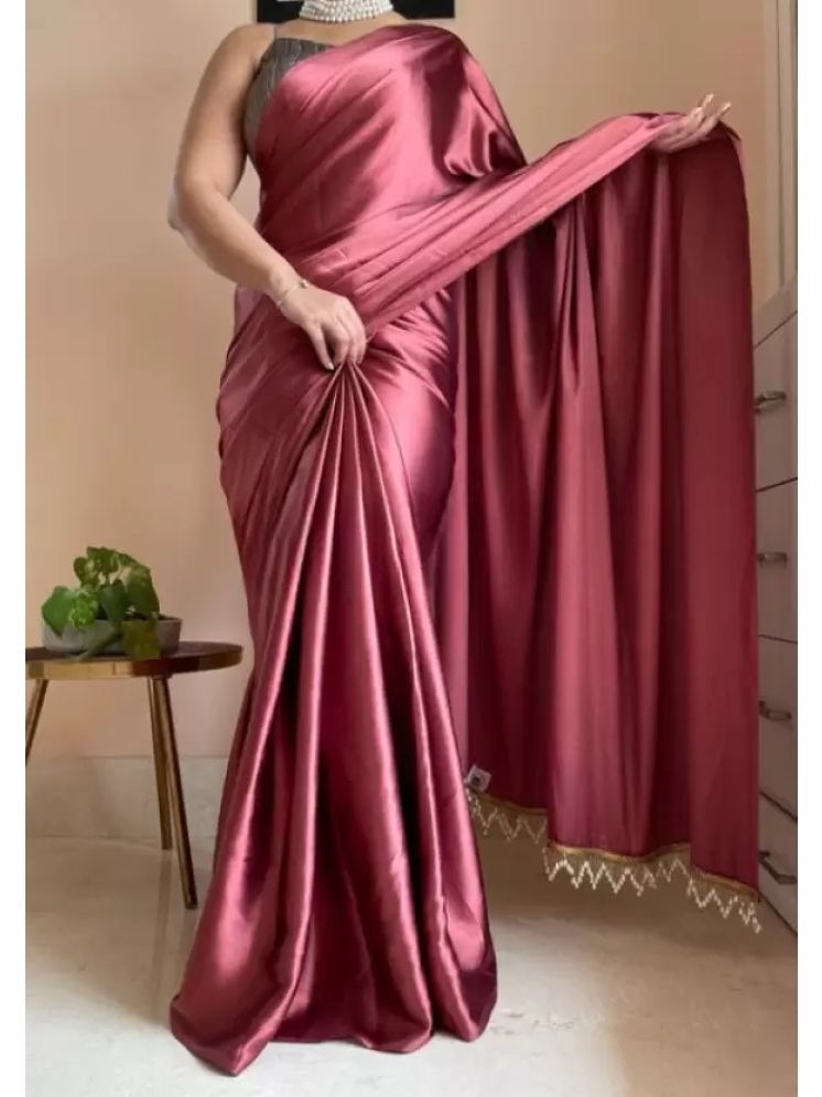     			Vkaran Pack of 1 Georgette Solid Saree With Blouse Piece ( Maroon )