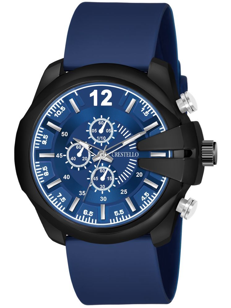     			Crestello Blue Silicon Analog Men's Watch