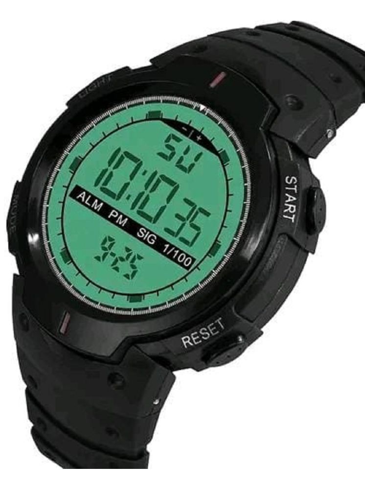     			DECLASSE Black PU Digital Men's Watch