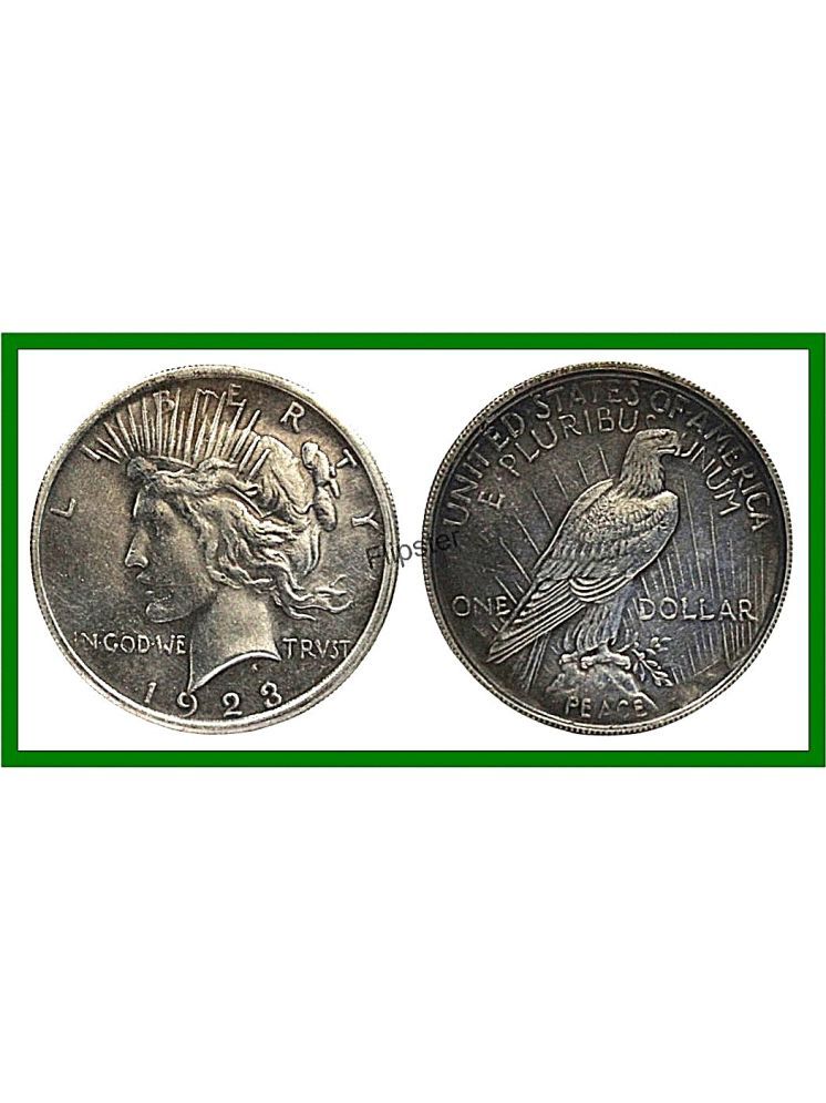     			Extremely Rare - 1 Dollars 1923 Eagle - USA, old Silver-plated Coin For Collection