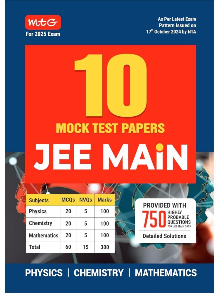     			MTG JEE Main 10 Mock Test Papers Book For 2025 Exam | 750+ Highly Probable Questions with Detailed Solutions | JEE Main Sample Papers As Per Latest Pattern Issued By NTA