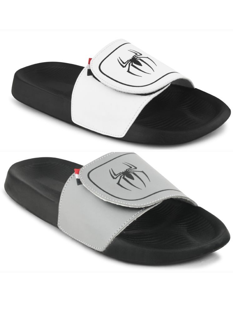     			Q tick Grey Men's Slide Flip Flop