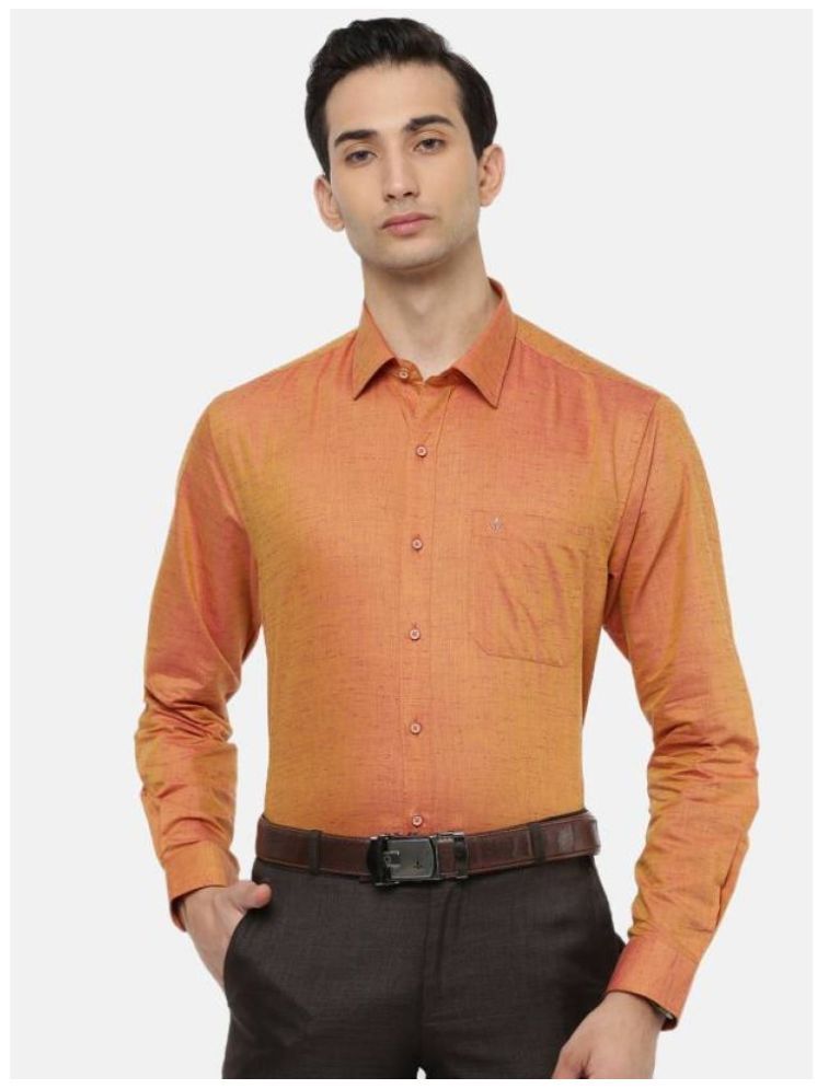     			Ramraj cotton Cotton Blend Regular Fit Self Design Full Sleeves Men's Casual Shirt - Orange ( Pack of 1 )