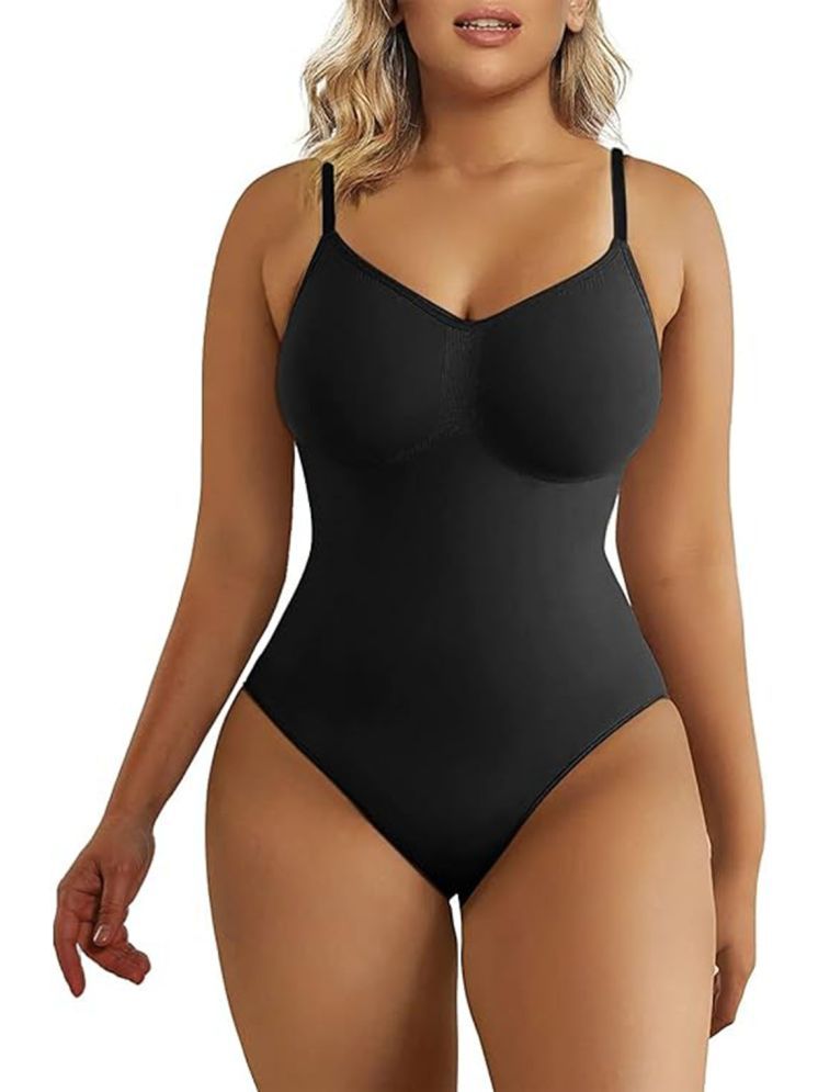     			TESMEZY Pack of 1 Polyester Women's BodySuite ( Black )