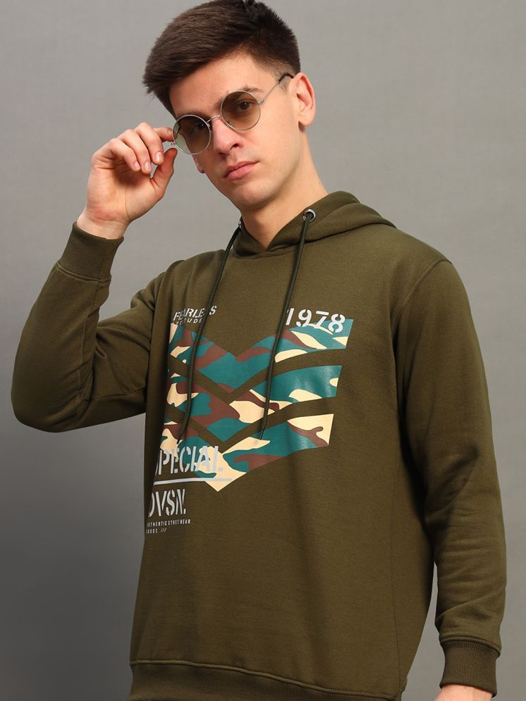     			THE CASUALS Cotton Blend Hooded Men's Sweatshirt - Sea Green ( Pack of 1 )