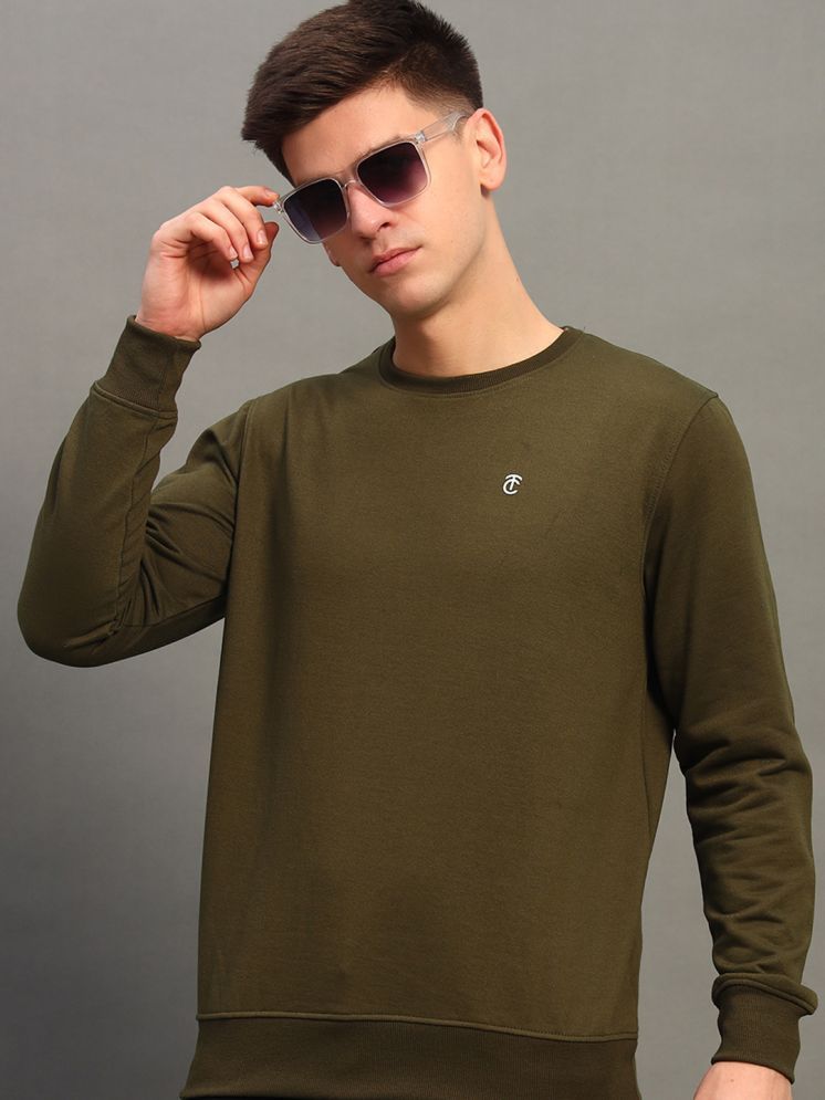     			THE CASUALS Cotton Blend Round Neck Men's Sweatshirt - Sea Green ( Pack of 1 )