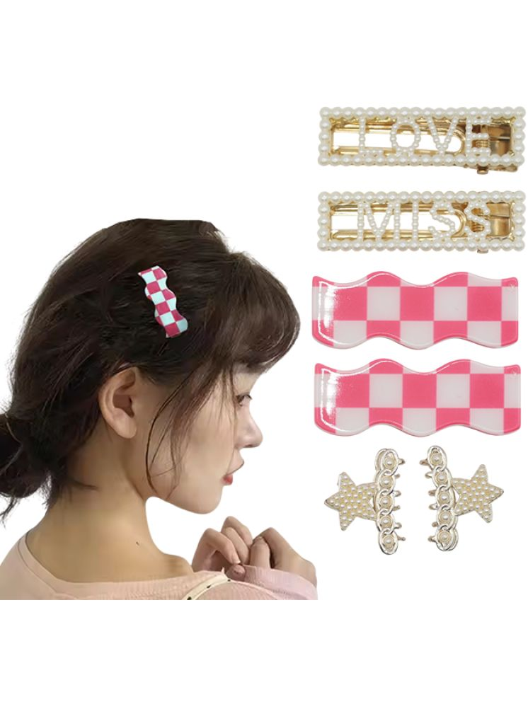     			Unicorn Pink Unisex Hair Accessory Set ( Pack of 6 )